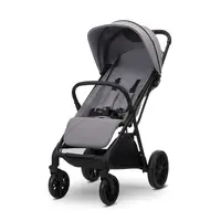 Carucior pentru copii Nuvella Grey, pliere cu o mana, spatar reglabil, copertina extensibila, 0-48 luni, pana la 22 kg