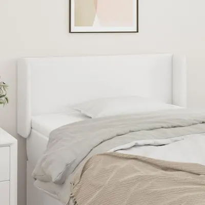 vidaXL Tăblie de pat cu aripioare alb 93x16x78/88 cm piele ecologică