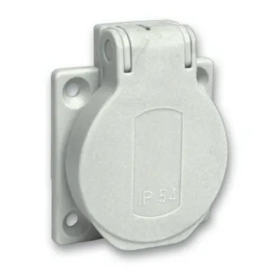 Priza SCHUKO, Gri, 2P+T, 10/16 A, 250 V, Ip54, Incastrata, Spate