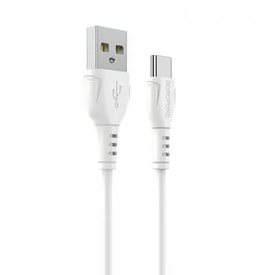 Cablu Date si Incarcare USB-A - USB-C Borofone BX51 Triumph, 20W, 1m, Alb