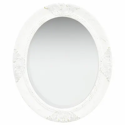 vidaXL Oglindă de perete în stil baroc, alb, 50 x 60 cm