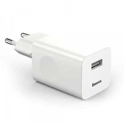 Incarcator Retea Baseus, 24W, 3A, 1 x USB-A, Alb CCALL-BX02