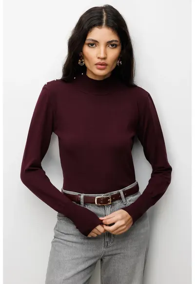 Pulover mov periwinkle - 100% poliesterdwqfwq - Rosu