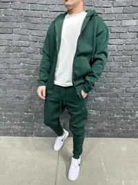 Trening 2y Fashion Fermoar Dark-Green Tras188(6371) (mărime: Xl)