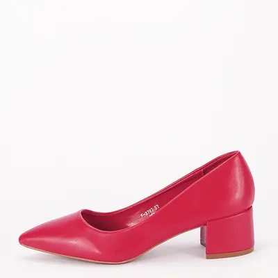 Pantofi rosii cu toc mic F-3797 02