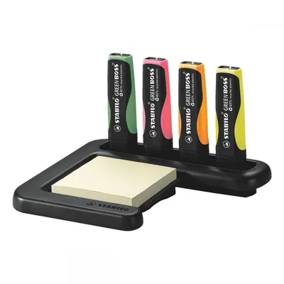 Set de birou cu markere text Stabilo Green Boss - 4 culori