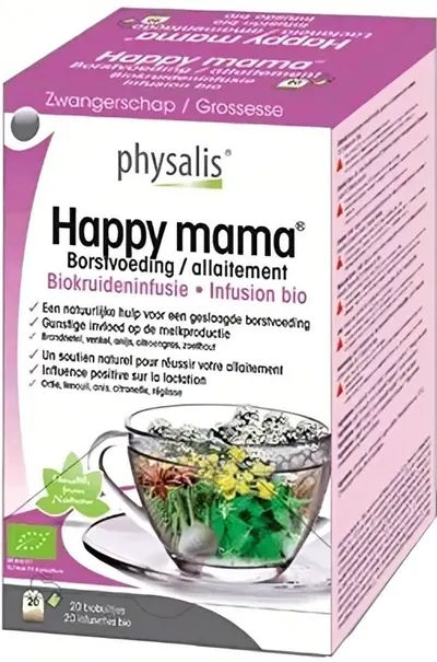 Happy Mama Ceai bio pentru mame care alăptează, 20 pliculețe, Physalis
