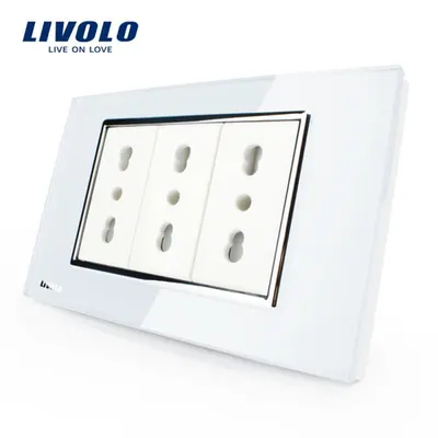 Priza tripla standard italian / modular Alb