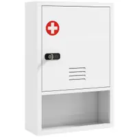 HOMCOM Dulap pentru Medicamente cu Încuietoare cu Combinație, 40x15x60 cm, Alb | Aosom Romania