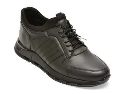 Pantofi sport OTTER negri, MT205, din piele naturala