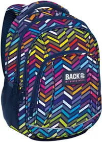 Ghiozdan școlar BackUP A10 - Color Stripe, cu 3 compartimente + cadou