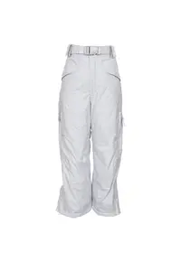 Pantaloni sport copii impermeabili 5000mm - izolatie Coldheat - bretele detasabile - alb