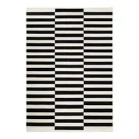 Covor negru-alb reversibil/țesut manual din lână 160x230 cm Donna – Hanse Home
