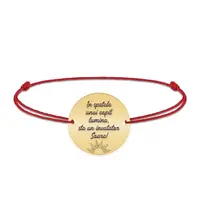 Discipulus - Bratara personalizata snur invatatoare din argint 925 placat cu aur galben 24K