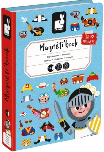 Carte magnetica pentru copii Janod - Baieti cu haine magnetice
