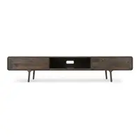 Comodă TV maro din lemn de stejar 220x45x45 cm Fawn – Gazzda