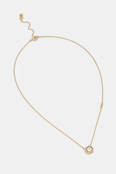 Michael Kors colier cu pandantiv pentru femei, din argint placat cu aur cu zirconiu cubic