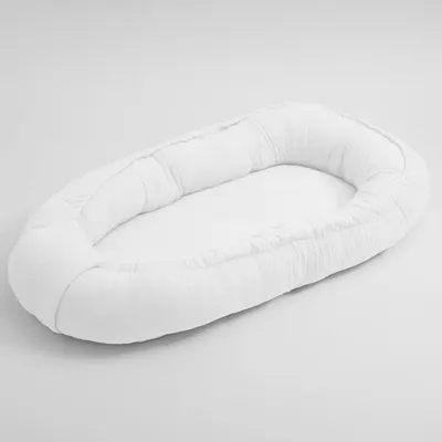 Cosulet bebelus, New Baby, Pentru dormit, Baby Nest 80 x 50 cm, Din muselina, Din materiale certificate Oeko Tex Standard 100, White
