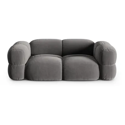 Canapea gri cu tapițerie din catifea 210 cm Loretto – Cosmopolitan Design