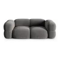 Canapea gri cu tapițerie din catifea 210 cm Loretto – Cosmopolitan Design