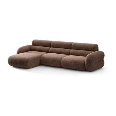 Colțar maro cu tapițerie din chenille (cu colț pe partea stângă/cu șezlong) Neo – Micadoni