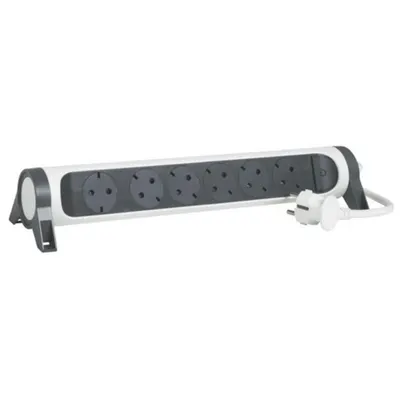 Prelungitor Sch 6x2p+t Premium Rotativ si Fixabil 1,5m 1,5mm2 Alb/negru