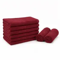 Set 8 prosoape mici 30x50cm, din 100% bumbac pakistanez, 400g, Visiniu