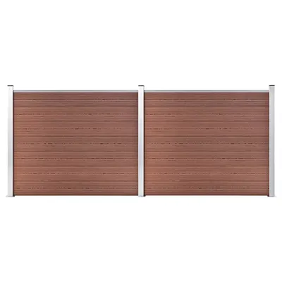vidaXL Set panouri gard, 353x146 cm, maro, WPC