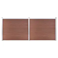 vidaXL Set panouri gard, 353x146 cm, maro, WPC