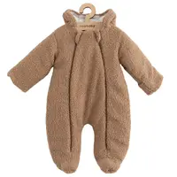 Salopeta de iarna, New Baby, Pentru bebelusi, Cu gluga si urechi, Marime 62, Cu captuseala din bumbac, Teddy