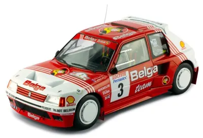 Model de colecție IXO Competitiv: Automobile - Peugeot 205 T16 #3 B.Darniche - A.Mahe Rally Ypres 1985