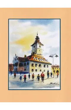 Reproducere pe carton mare galben: Casa Sfatului Nr.2