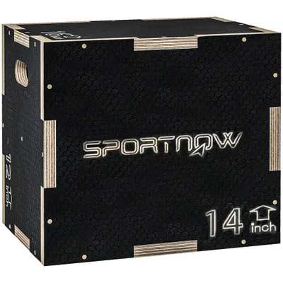 SPORTNOW Cutie Plyo 3în1 Lemn Antiderapant | Aosom Romania