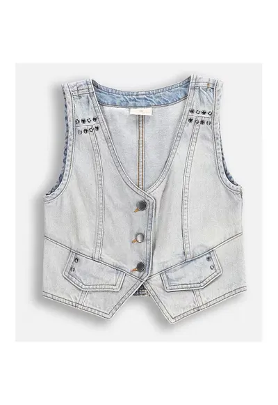 Vesta din denim WC5178201JCG-019 - bumbac - gri