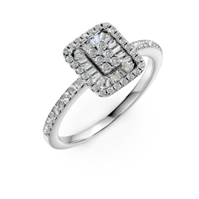 Inel de logodna din aur alb cu diamante de 0.26ct