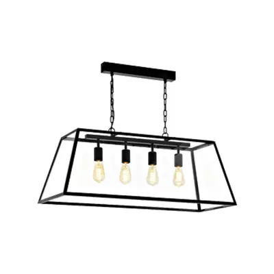 Pendant luminaire Calanna 4x60W black IP20
