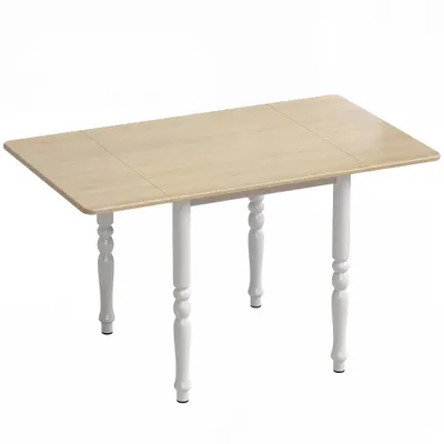 HOMCOM Masă Pliabilă pentru 2-6 Persoane, Extensibilă, Efect de Lemn, Finisaj Natural | Aosom Romania