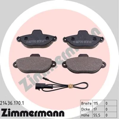 Set placute frana, frana disc ZIMMERMANN 21436.170.1