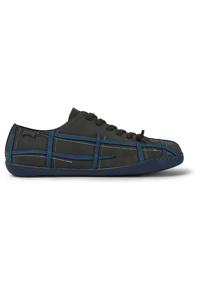 Pantofi casual de piele cu garnituri contrastante Twins - Gri inchis