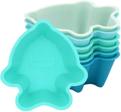 Set forme din silicon pentru alimente Melii - Rechin, 6 buc.