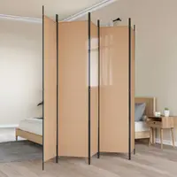 vidaXL Separator de cameră cu 5 panouri Bej 250 x 220 cm Țesătură