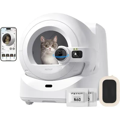 Litiera smart cu autocuratare PetKit Purobot Ultra Self-Cleaning with AI-Powered Camera pentru pisici, Recunoastere faciala, 10L - Default Title