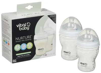 Biberoane Vital Baby - Anti-Colic, 240 ml, 0+ luni, 2 buc.