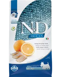 FARMINA N&amp;D Ocean Dog Adult Mini Hrana uscata pentru caini adulti de talie mica, cu hering si portocale 2,5 kg