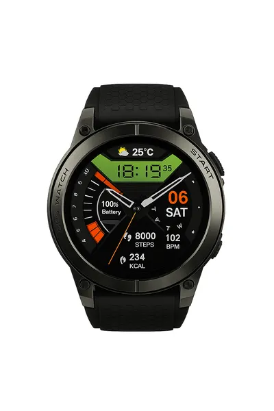 Zeblaze Stratos 3 PRO Smartwatch GPS, Ecran AMOLED 1.43 , Apeluri Bluetooth, Monitorizare Puls, Oxigen, Somn, Rezistent la Apă, Negru