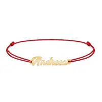 Nomine - Bratara snur personalizata cu nume din argint 925 placat cu aur galben 24K