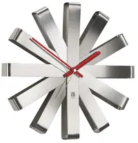 Ceas de perete Umbra - Ribbon, argintiu