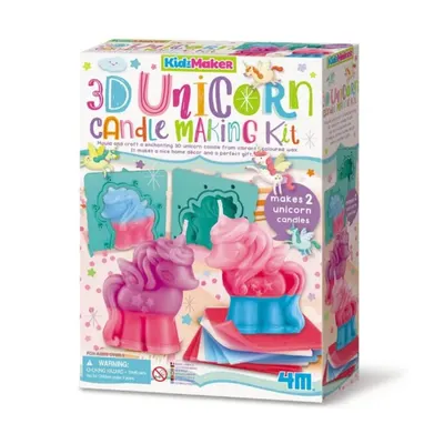 Kit creativ, 4M, Creeaza lumanari 3D cu unicorn, KidzMaker