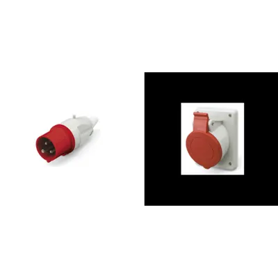 Pachet Conectare Industriala Scame 16A: Fisa + Priza Ingropata IP44, 3P+E