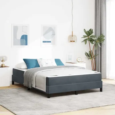 vidaXL Pat cu arcuri cu saltea Gri închis 160 x 220 cm țesătură
